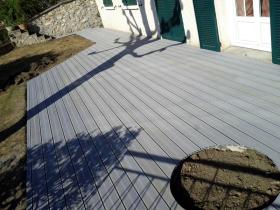 Terrasse bois composite gris